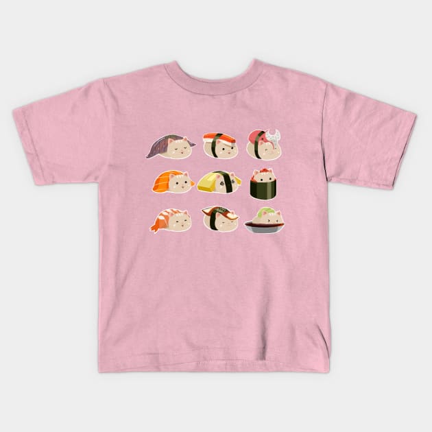 Sushi Cat Kids T-Shirt by russ29